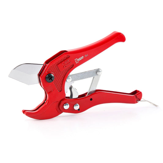 Sharp-Tec Heavy Duty 3-38mm PVC Pipe Cutter – Ratchet Action Plastic Tube Cutter for PVC, PPR, PEX, and Rubber Hose