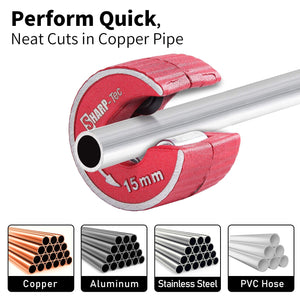Sharp-Tec 15mm, 22mm, 28mm Pipe Cutters & 15+22mm Pipe Cutter Set for Precision Plumbing Work