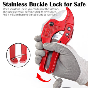 Sharp-Tec Heavy Duty 3-38mm PVC Pipe Cutter – Ratchet Action Plastic Tube Cutter for PVC, PPR, PEX, and Rubber Hose