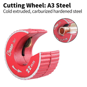 Sharp-Tec 15mm, 22mm, 28mm Pipe Cutters & 15+22mm Pipe Cutter Set for Precision Plumbing Work