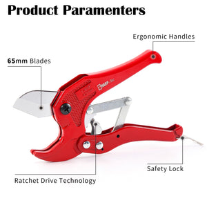 Sharp-Tec Heavy Duty 3-38mm PVC Pipe Cutter – Ratchet Action Plastic Tube Cutter for PVC, PPR, PEX, and Rubber Hose
