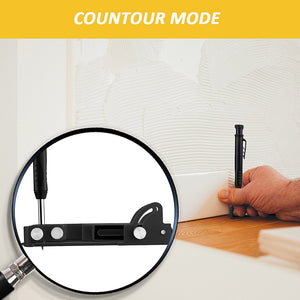 Adjustable Multi-Function Scribing Tool for Carpentry, Tiling, Flooring and Woodworking – Precision Profile Marker with Lockable Pencil Holder