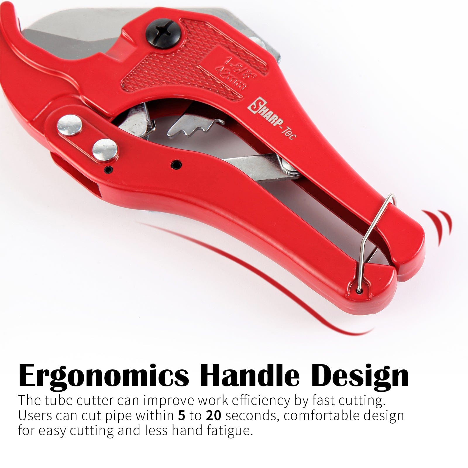Sharp-Tec Heavy Duty 3-38mm PVC Pipe Cutter – Ratchet Action Plastic Tube Cutter for PVC, PPR, PEX, and Rubber Hose