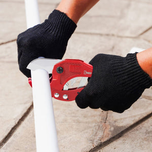 Sharp-Tec Heavy Duty 3-38mm PVC Pipe Cutter – Ratchet Action Plastic Tube Cutter for PVC, PPR, PEX, and Rubber Hose