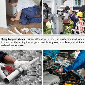 Sharp-Tec Heavy Duty 3-38mm PVC Pipe Cutter – Ratchet Action Plastic Tube Cutter for PVC, PPR, PEX, and Rubber Hose