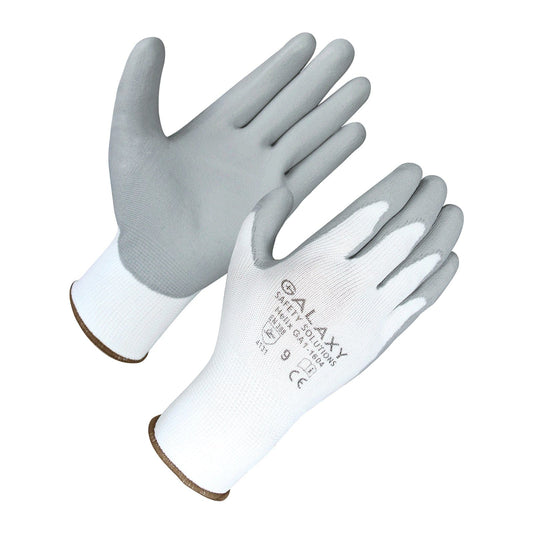 Oil Resistant Grey PU Palm Coated Assembly Gloves