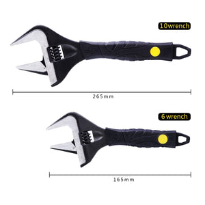 Sharp-tec Adjustable Wrench, Chrome Vanadium Steel, Anti-Rust, Ergonomic Handle, 6-12 Inch, Wide Jaw Capacity, Precision Scale