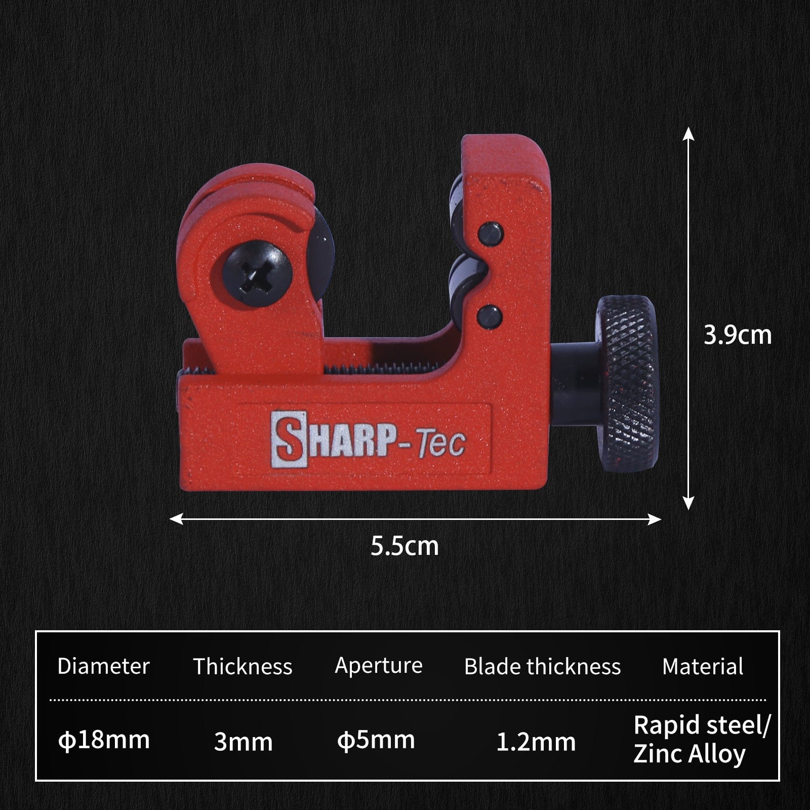 3-22mm Metal Pipe Cutter, Alloy Steel Cutting Wheel, Hand-Driven, for Copper, Brass, Aluminum, Stainless Steel, Compact & Durable
