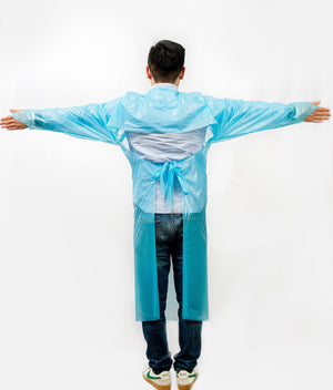 10 Disposable Plastic Gowns Waterproof Polyethylene Isolation Blue Gown Pack Anti-Static Dustproof