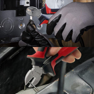 Sharp-Tec Diagonal Side Cutting Pliers, Forged Steel, Nickel Finish, Anti-Slip Handle, 6-Inch, Durable Wire Cutter for Electrical & Metal Work