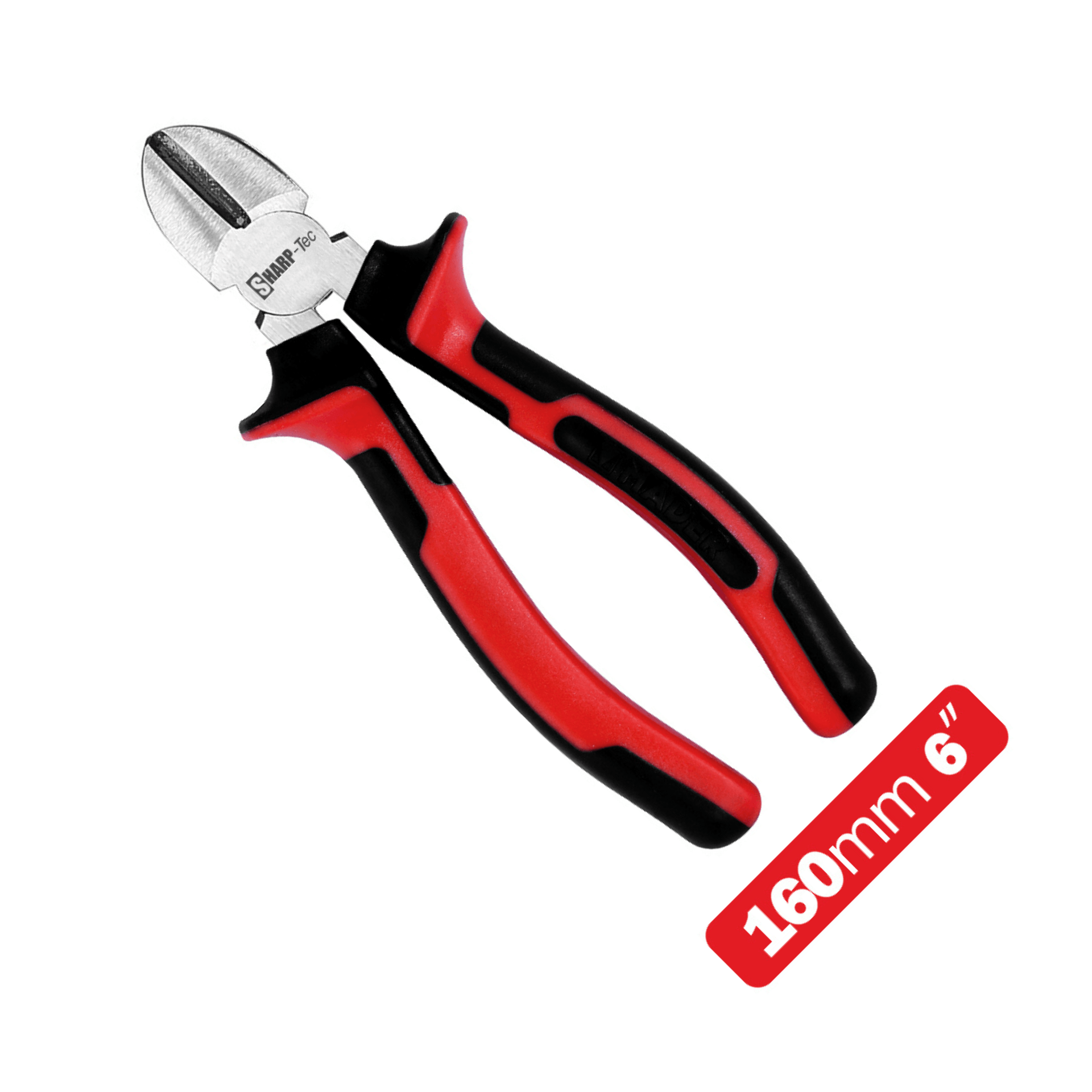 Sharp-Tec Diagonal Side Cutting Pliers, Forged Steel, Nickel Finish, Anti-Slip Handle, 6-Inch, Durable Wire Cutter for Electrical & Metal Work