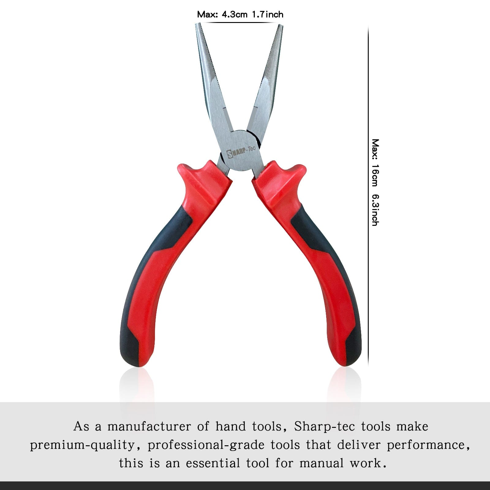 Needle Nose Pliers 160mm, 200mm, Precision Long Nose Pliers, Soft Grip Handles, Carbon Steel, Non-Slip, for Electronics, Wire, Hobby, Craft