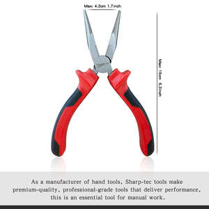Needle Nose Pliers 160mm, 200mm, Precision Long Nose Pliers, Soft Grip Handles, Carbon Steel, Non-Slip, for Electronics, Wire, Hobby, Craft