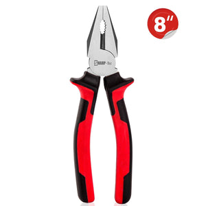 Sharp-Tec Combination Pliers for Lineman, Electricians & Heavy-Duty Cutting Jobs with Non-Slip Handles and Anti-Rust Coating
