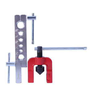 Sharp-Tec Professional Flaring Tool Set, 6-15mm Tubing Sizes, Copper, Aluminum, Magnesium, Soft Steel, Pipe Fittings, Heat-Treated Steel, Durable