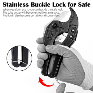 Sharp-Tec Heavy Duty 3-38mm PVC Pipe Cutter – Ratchet Action Plastic Tube Cutter for PVC, PPR, PEX, and Rubber Hose