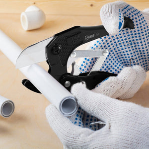Sharp-Tec Heavy Duty 3-38mm PVC Pipe Cutter – Ratchet Action Plastic Tube Cutter for PVC, PPR, PEX, and Rubber Hose