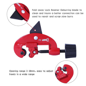 3-28mm G Shaped Pipe Cutter, Heavy-Duty Aluminum Alloy, Adjustable Depth, Quick Precision Cuts, Ergonomic, for Copper, Steel, Plastic Tubes