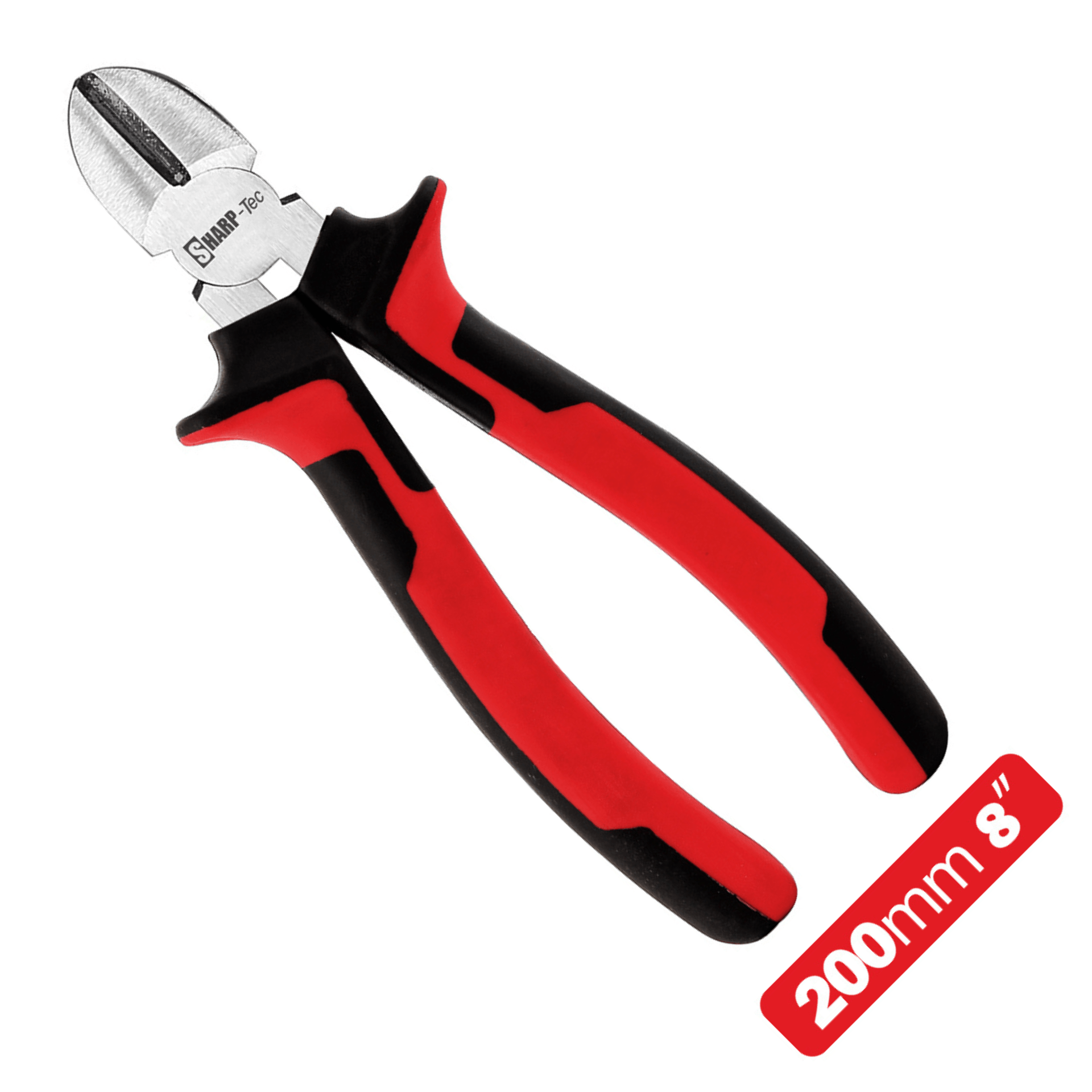Sharp-Tec Diagonal Side Cutting Pliers, Forged Steel, Nickel Finish, Anti-Slip Handle, 6-Inch, Durable Wire Cutter for Electrical & Metal Work
