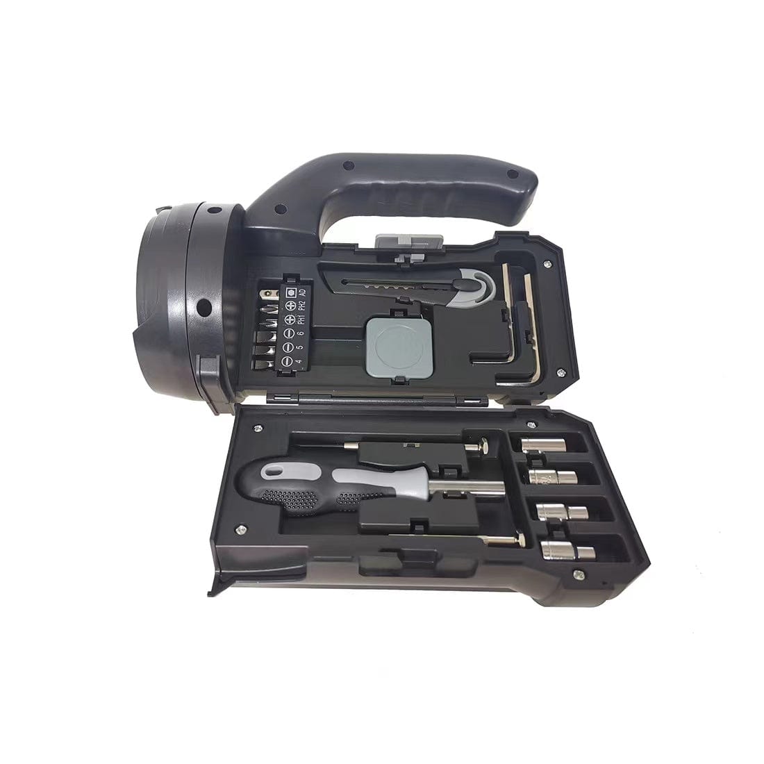 Flashlight Toolkit 17-in-1 Flashlight Tool Kit with Screwdrivers, Knife, Tape Measure ...