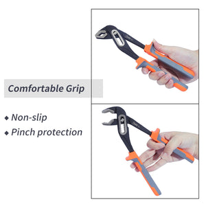 Sharp-Tec Adjustable Water Pump Pliers, Alloy Steel, Anti-Slip Vinyl, 60-90mm Jaw Capacity, Ergonomic Handle, Rust-Proof, Plumbing & Electrical Use