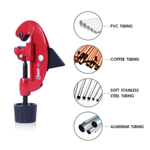 3-28mm G Shaped Pipe Cutter, Heavy-Duty Aluminum Alloy, Adjustable Depth, Quick Precision Cuts, Ergonomic, for Copper, Steel, Plastic Tubes