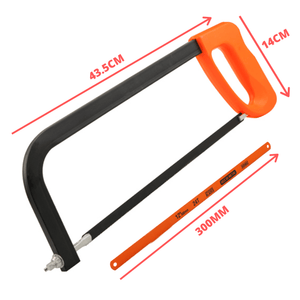 12" Hacksaw with Ergonomic Handle for Wood, Metal, and Plastic Cutting