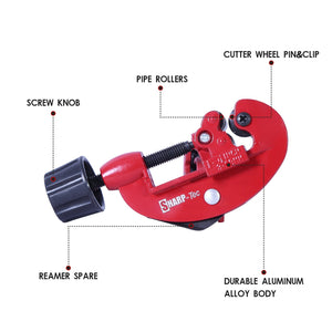 3-28mm G Shaped Pipe Cutter, Heavy-Duty Aluminum Alloy, Adjustable Depth, Quick Precision Cuts, Ergonomic, for Copper, Steel, Plastic Tubes