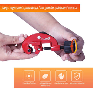 3-28mm G Shaped Pipe Cutter, Heavy-Duty Aluminum Alloy, Adjustable Depth, Quick Precision Cuts, Ergonomic, for Copper, Steel, Plastic Tubes