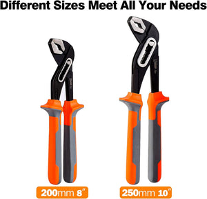 Sharp-Tec Adjustable Water Pump Pliers, Alloy Steel, Anti-Slip Vinyl, 60-90mm Jaw Capacity, Ergonomic Handle, Rust-Proof, Plumbing & Electrical Use