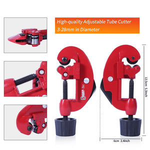 3-28mm G Shaped Pipe Cutter, Heavy-Duty Aluminum Alloy, Adjustable Depth, Quick Precision Cuts, Ergonomic, for Copper, Steel, Plastic Tubes