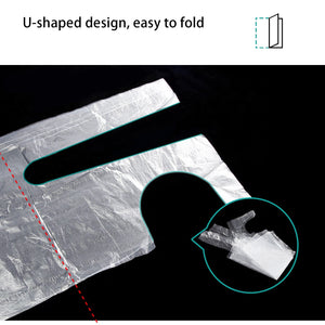 100 Disposable Plastic Aprons Clear Polyethylene Waterproof Food Industry Protective Gowns 16 Microns