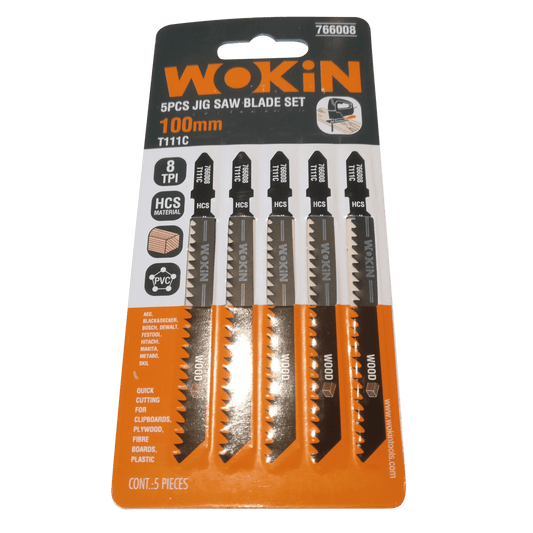 T111C Jigsaw Blades Pack of 5 T-Shank HCS 8TPI for Chipboard Plywood Plastic Cutting  html Copy Edit