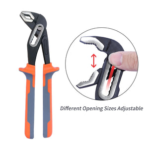Sharp-Tec Adjustable Water Pump Pliers, Alloy Steel, Anti-Slip Vinyl, 60-90mm Jaw Capacity, Ergonomic Handle, Rust-Proof, Plumbing & Electrical Use