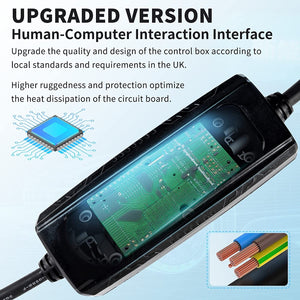 Sharp-Tec 5M / 10M Portable EV Charging Cable, Type 2 Plug, 240V, Waterproof, UK Plug, 4-Speed Current Adjustment