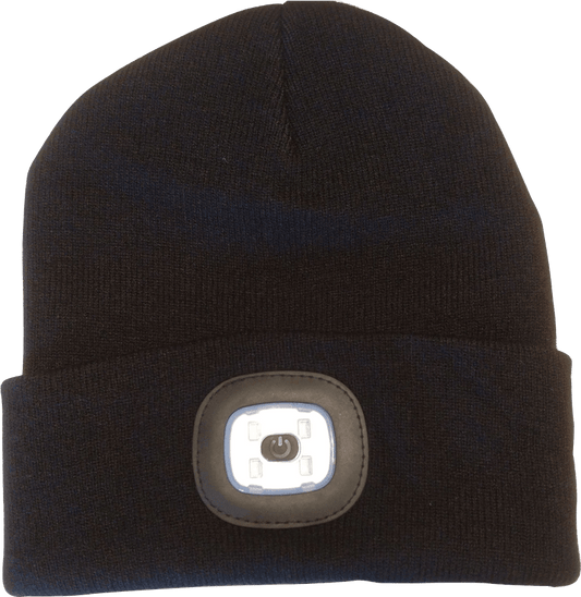 Adults Winter Hat with USB Rechargeable LED Headlamp – Knitted Beanie with 3 Brightness Settings for Running, Dog Walking, and Night Work