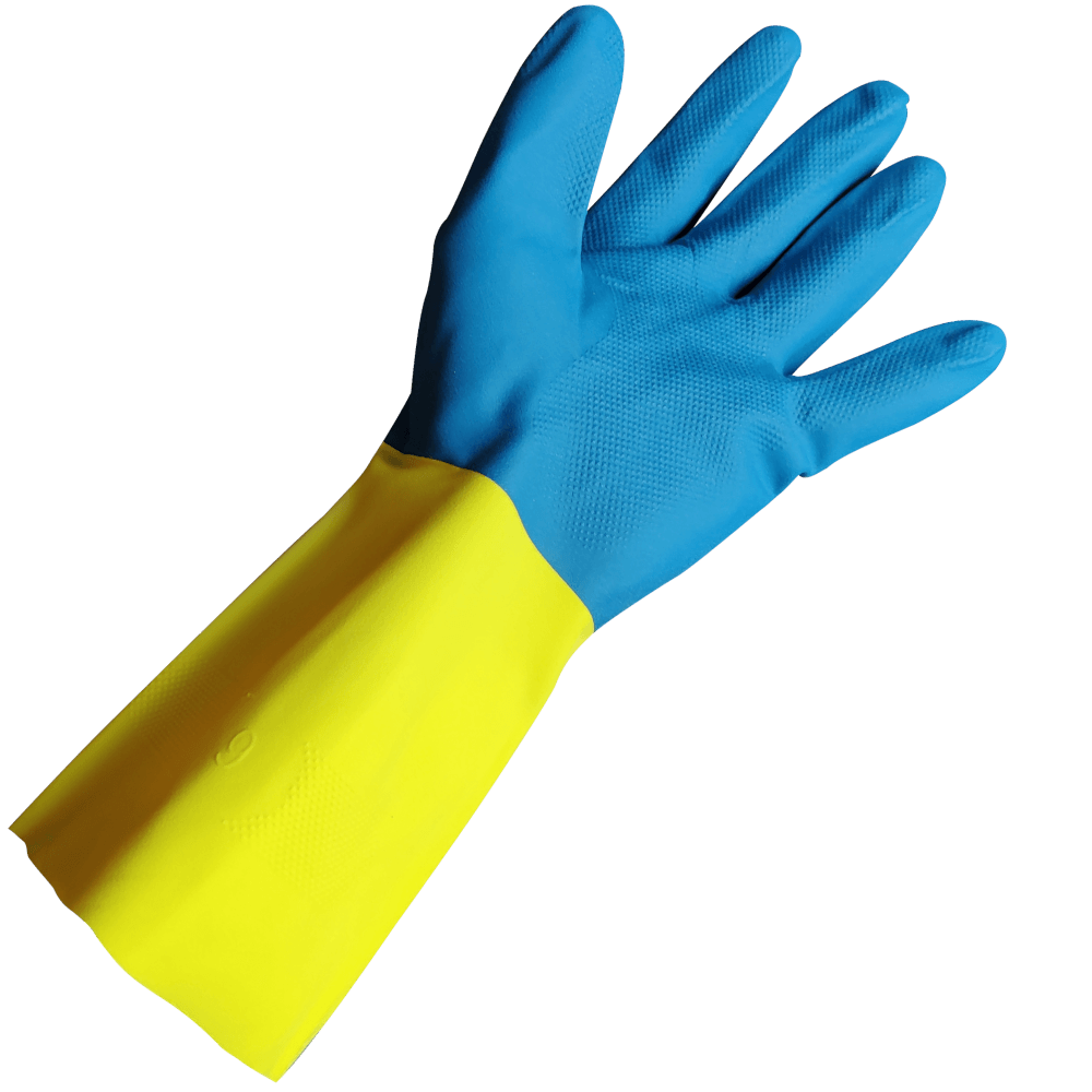 Blue and Yellow Janitorial Gauntlets
