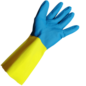 Blue and Yellow Janitorial Gauntlets