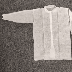 Disposable Lab Coats, Pack of 10, Medium and Large, Long Sleeves, Elasticated Cuffs, Popper Buttons, for Work, Food Service, and Construction