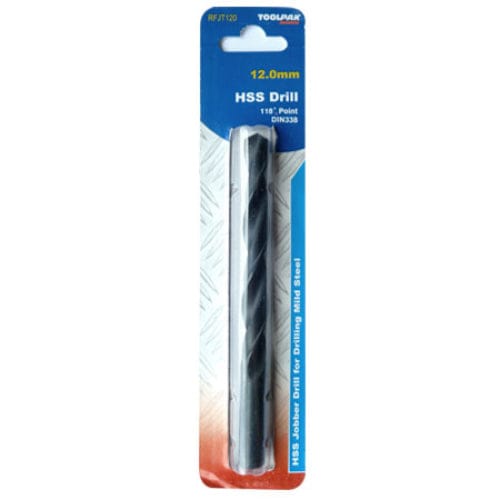 HSS Jobber Drill Bits, 118° Tip, Black Oxide Finish, General Purpose, for Steel, Cast Iron, Non-ferrous Metal, Plastic