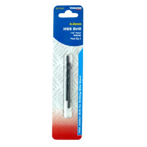 HSS Jobber Drill Bits, 118° Tip, Black Oxide Finish, General Purpose, for Steel, Cast Iron, Non-ferrous Metal, Plastic