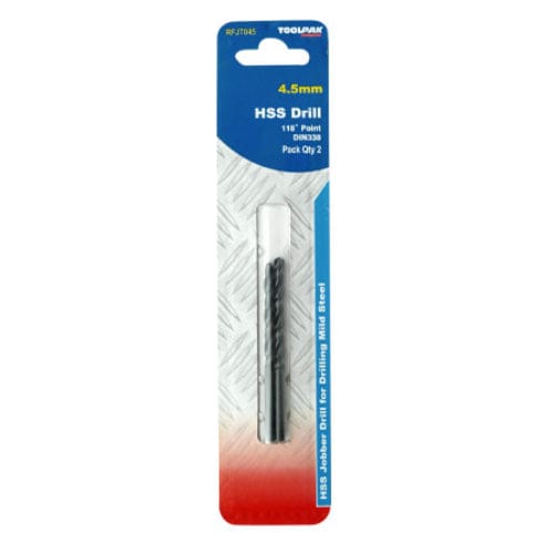 HSS Jobber Drill Bits, 118° Tip, Black Oxide Finish, General Purpose, for Steel, Cast Iron, Non-ferrous Metal, Plastic