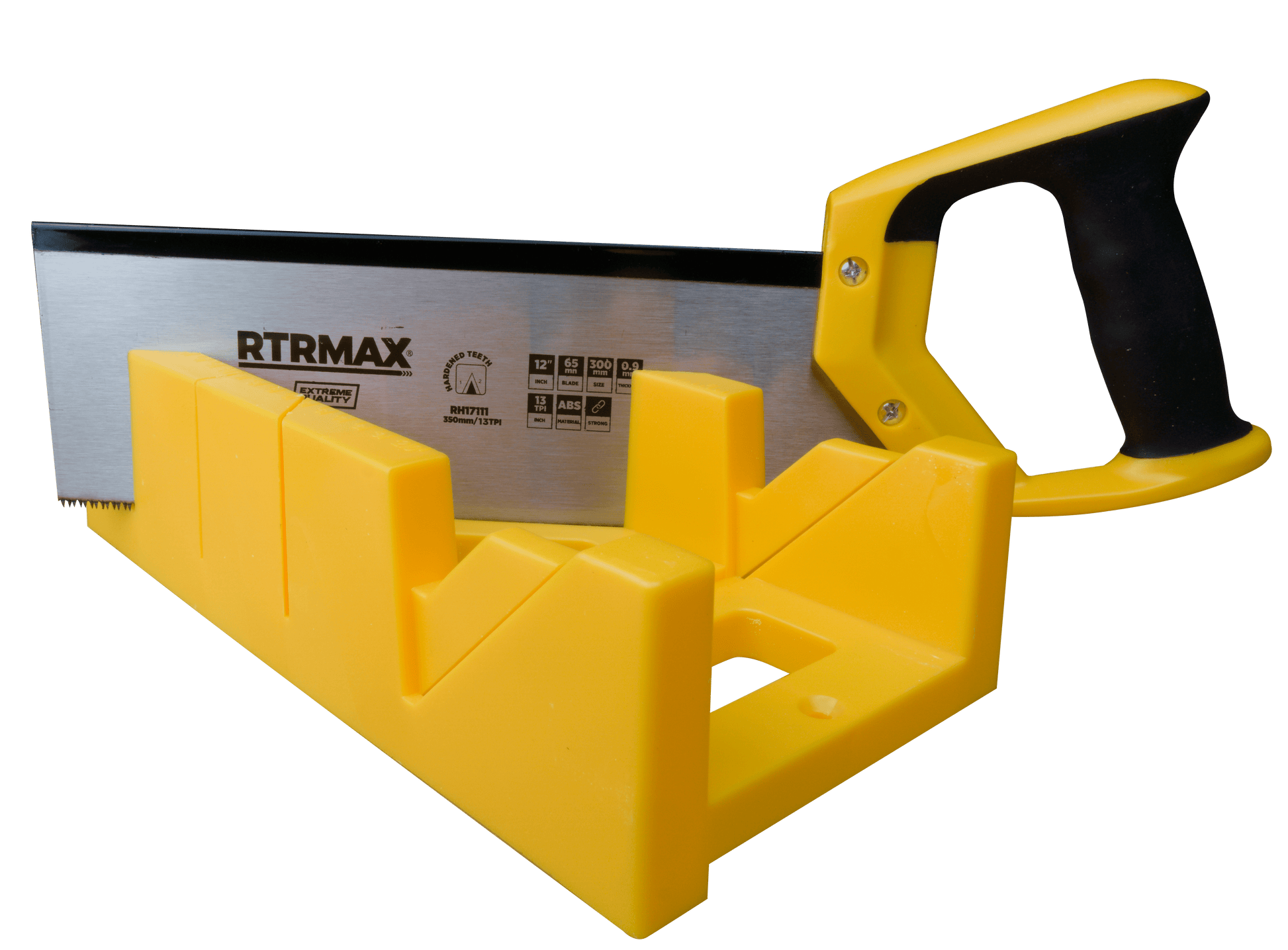 Mitre Box and Saw 12" Precision Cutting Tool with High-Quality Alloy Steel Blade for Accurate Angled Cuts, Durable ABS Plastic Box for DIY and Professional Projects