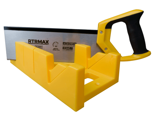 Mitre Box and Saw 12" Precision Cutting Tool with High-Quality Alloy Steel Blade for Accurate Angled Cuts, Durable ABS Plastic Box for DIY and Professional Projects