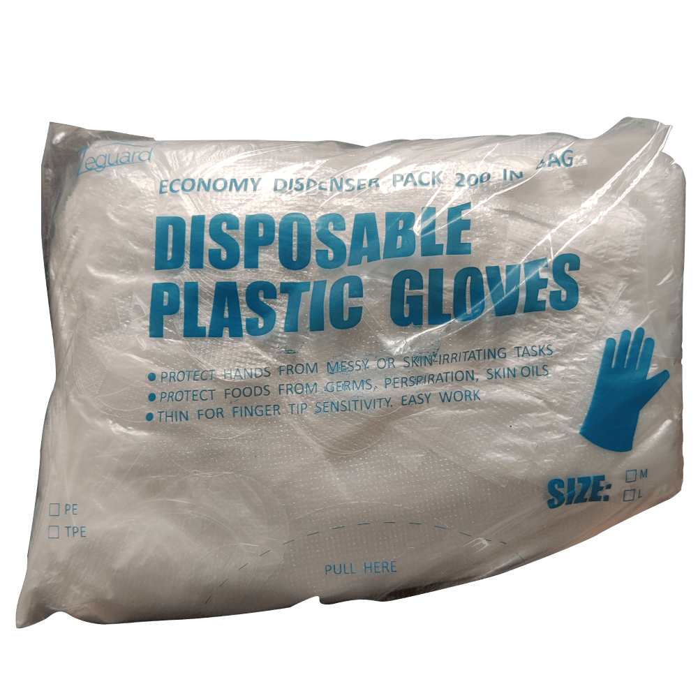 Disposable Plastic Gloves Clear PE