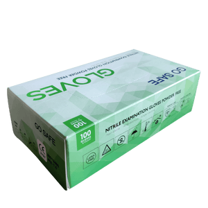 Disposable Nitrile Examination Gloves, Latex-Free, Powder-Free, Blue or Black, 100pcs Pack, Medical & Safety Standards