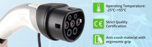 Sharp-Tec 5M / 10M Portable EV Charging Cable, Type 2 Plug, 240V, Waterproof, UK Plug, 4-Speed Current Adjustment