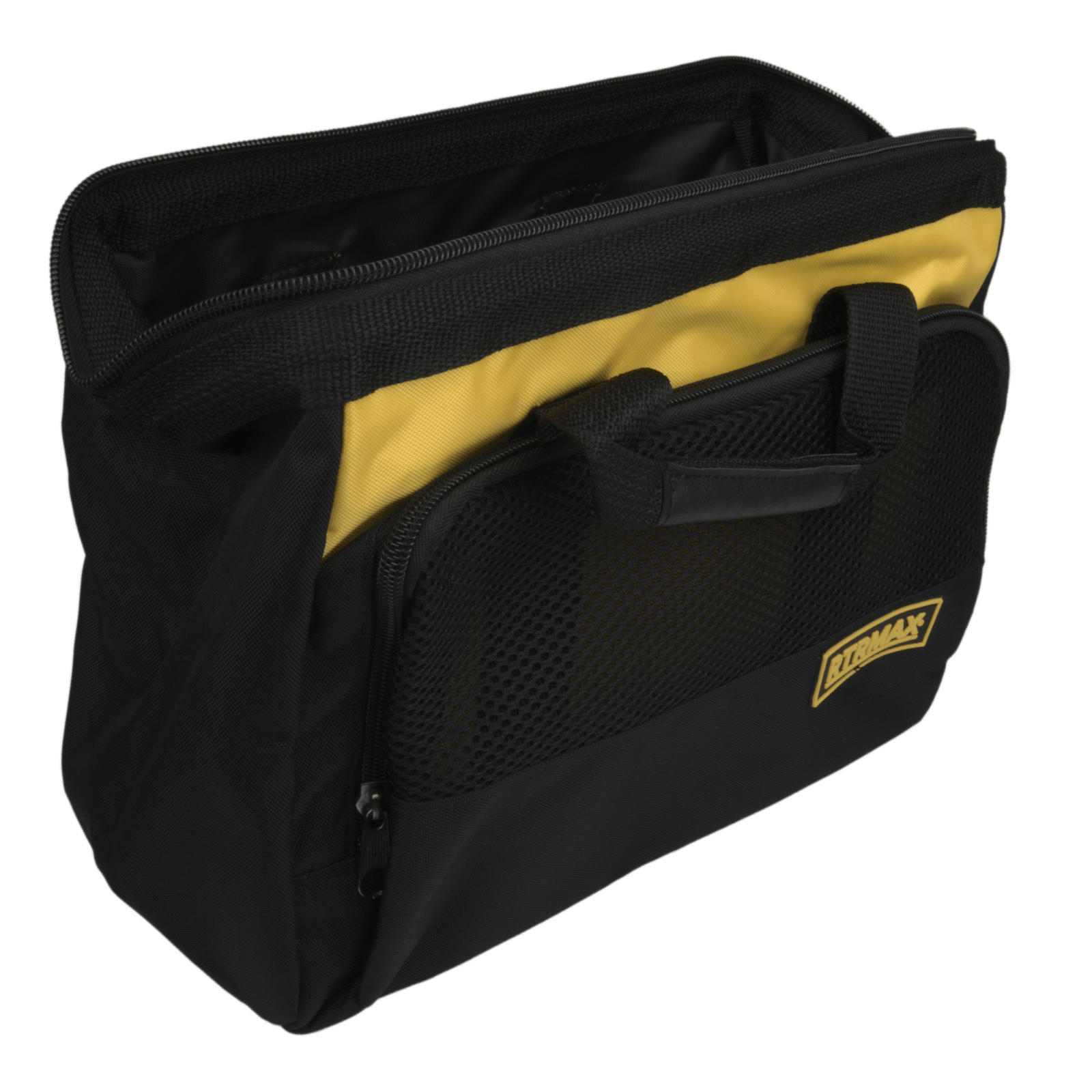 Black and Yellow toolbag with RTRMAX logo, zip pockets and carry handle